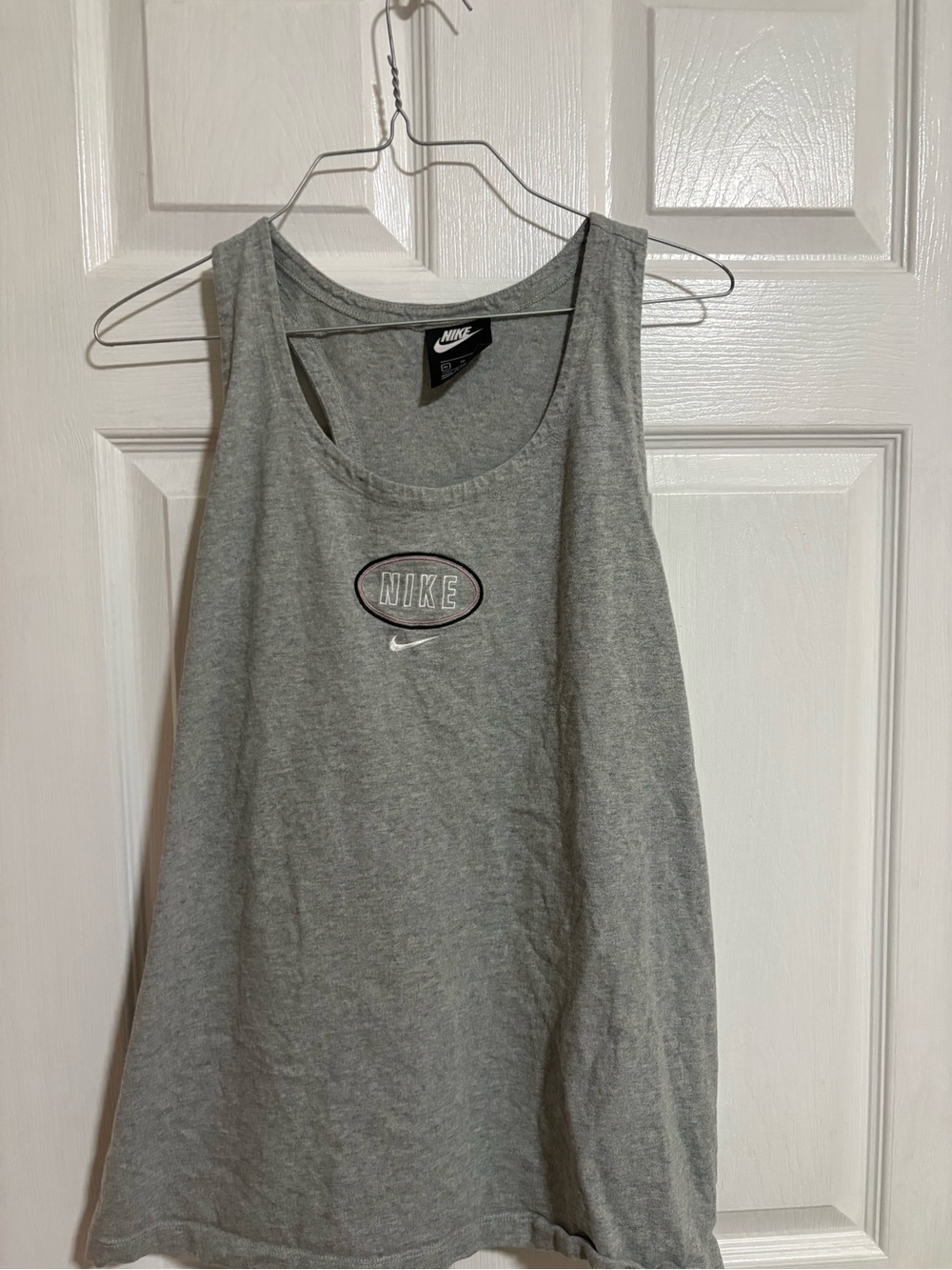 Nike Women's Grey Athletic Tank with Embroidered Logo